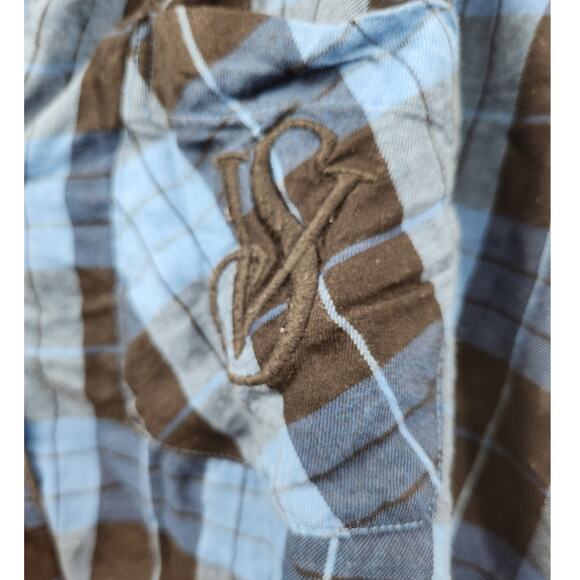 Victoria's Secret Plaid Pajama Top - Blue Black, Medium - Picture 3 of 4